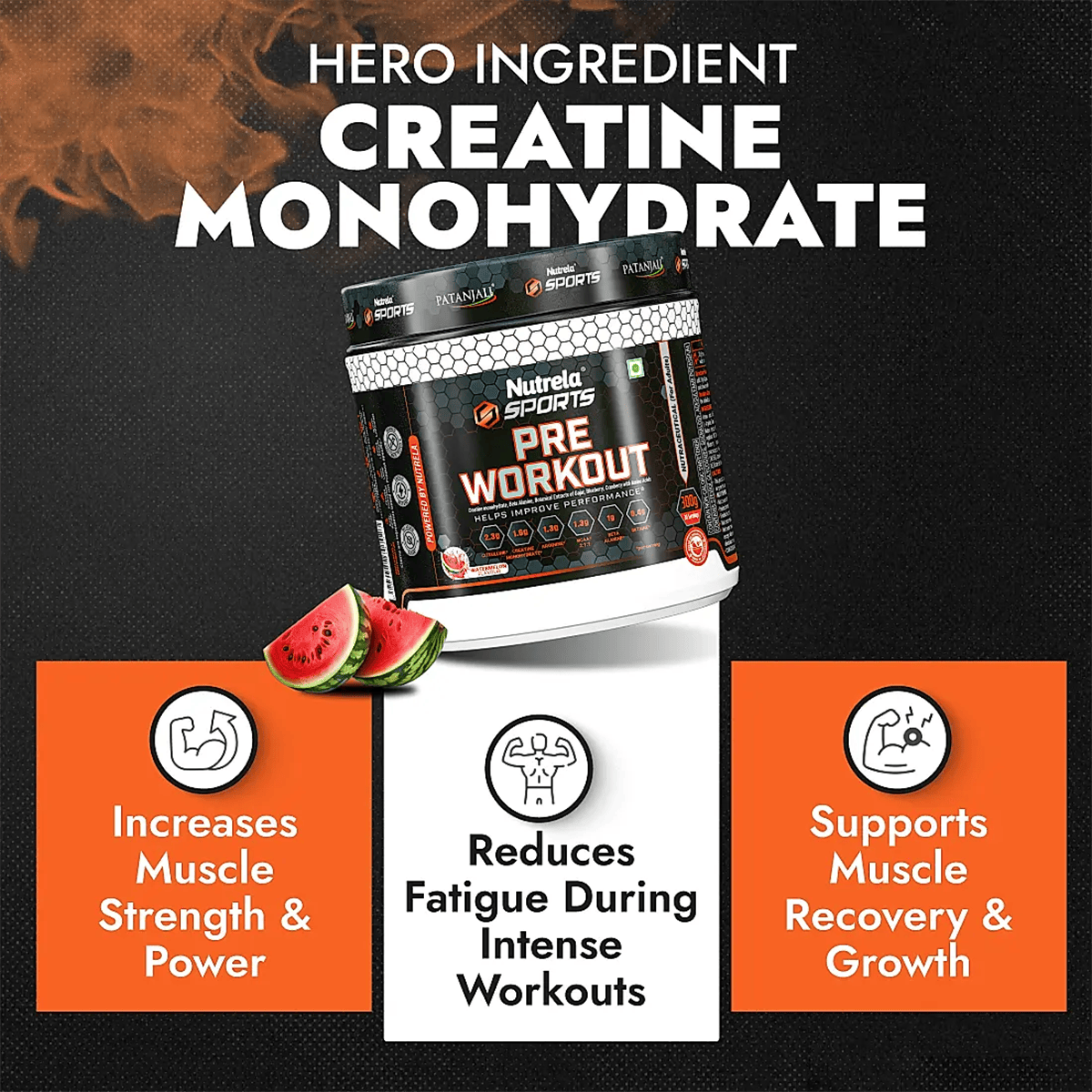 Patanjali Nutrela Sports Pre - Workout-(Watermelon) | Grocsy