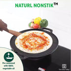 The Indus Valley CASTrong Cast Iron Roti/Dosa Tawa, Pre-seasoned, Nonstick, 100% Pure, Toxin-free, Gas & Induction,Spatula, 30.2cm, 2.4kg | Grocsy