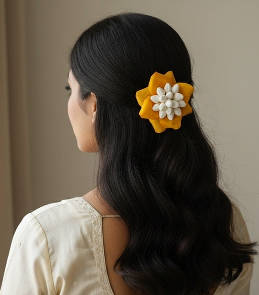 Yellow Petals Flower Brooch | Grocsy