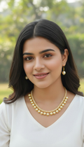 Gold Designer Pearls Necklace | Grocsy