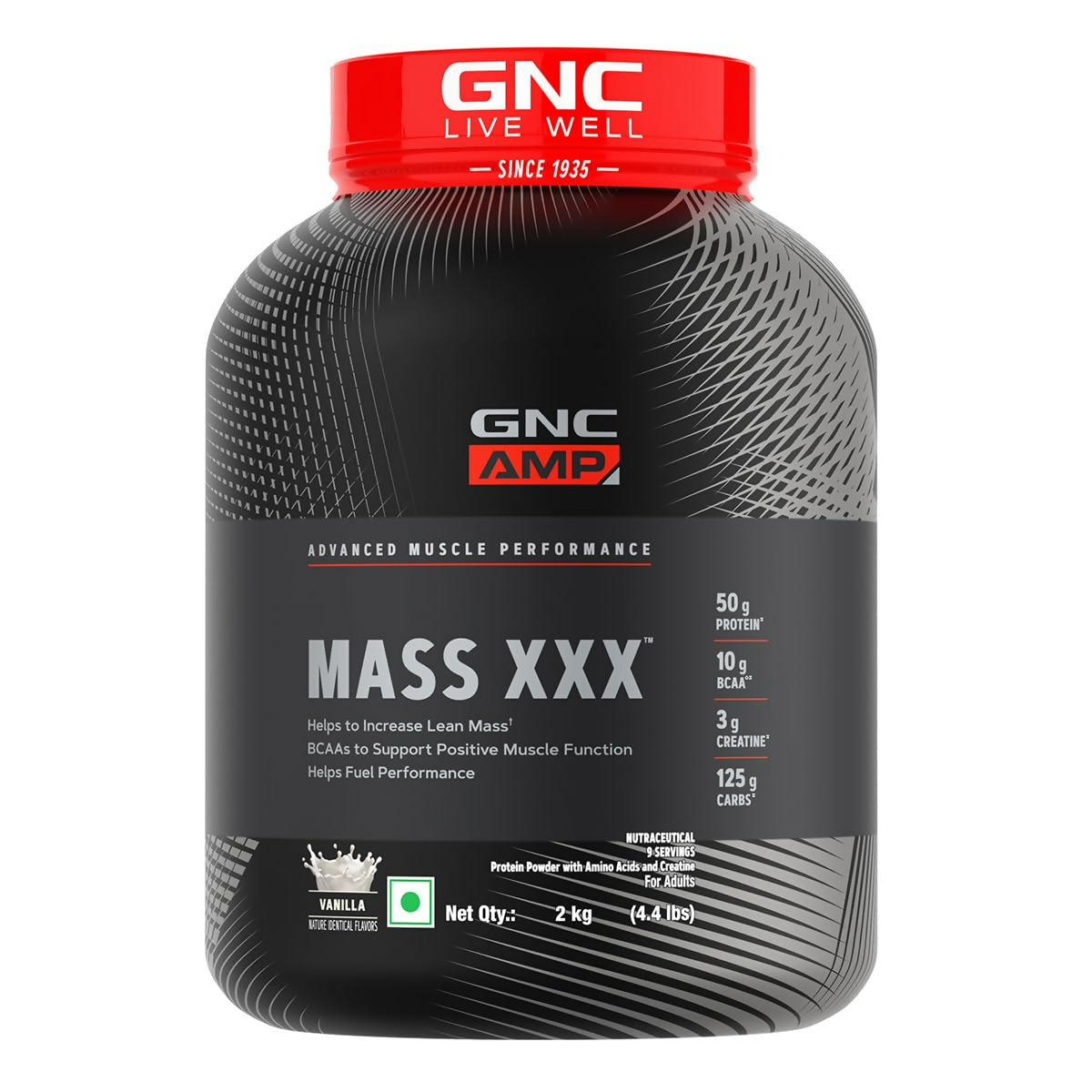 GNC AMP XXX Mass Gainer Boosts Lean Muscle Gains Flavour Vanilla | Grocsy