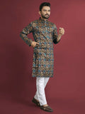 Anaita Multicolour Printed Pure Silk Straight Kurta | Grocsy