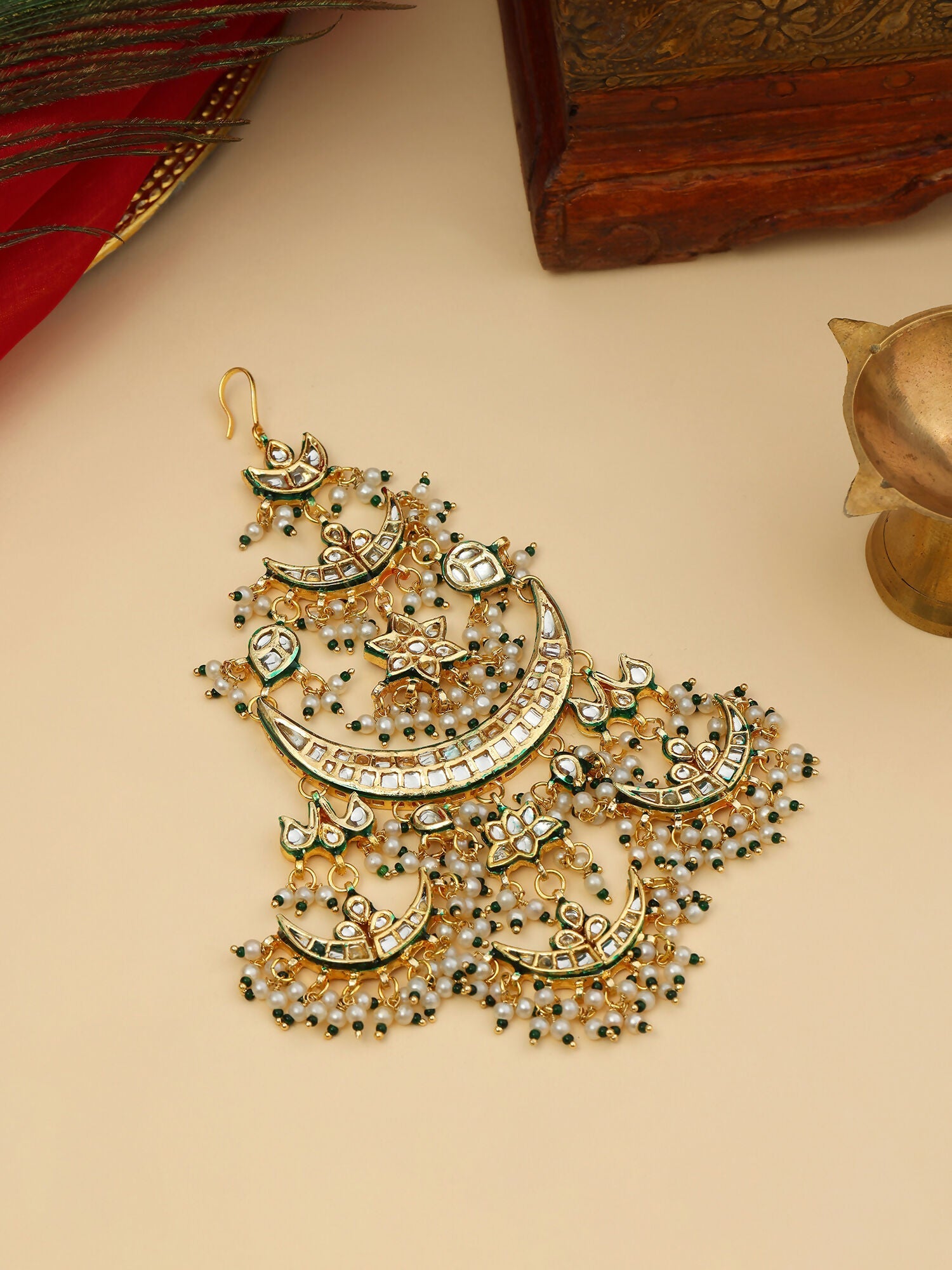 Ruby Raang 22k Gold Polished Kundan Passa | Grocsy