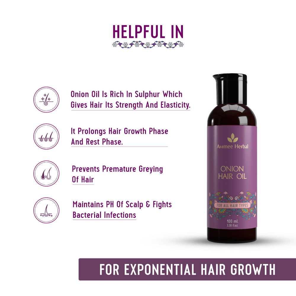 Avimee Herbal Onion Hair Oil | Grocsy