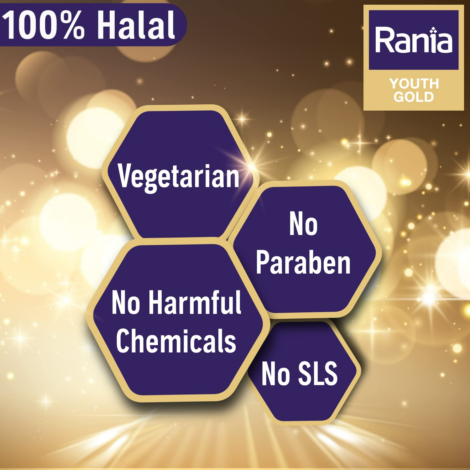 Rania 24K Gold Eye Cream Reduces Dark Circles Puffiness & Fine Lines | Grocsy
