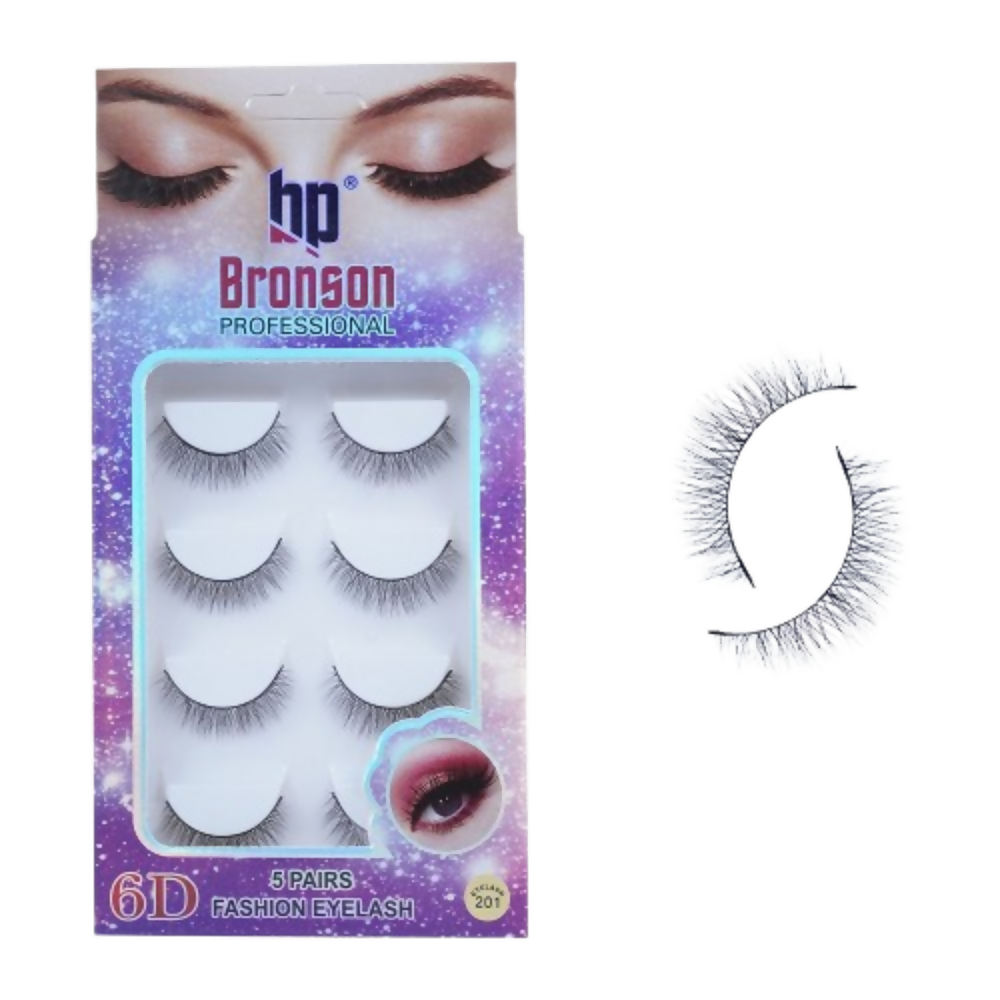 Bronson Professional Pair 6D Long & Natural False Eyelashes - 201 | Grocsy