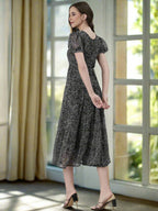 Souchii Black And White Floral Chiffon Maxi Dress For Women – Souchii | Grocsy