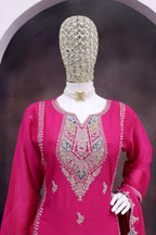 Anaita Rani Pink Heavy Chinon Readymade Suit with Embroidery & Sequence Work | Grocsy