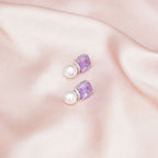 Purple Pearl Studs- Ruby Raang | Grocsy