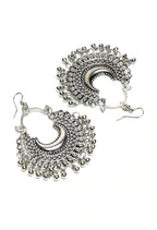 Mominos Fashion Johar Kamal Oxidised Silver-Plated Chandbali Earrings
