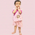 Mhyssa Mufasa Half Sleeve Wrap Style Pink T-shirt With Shorts Set For Kids | Grocsy