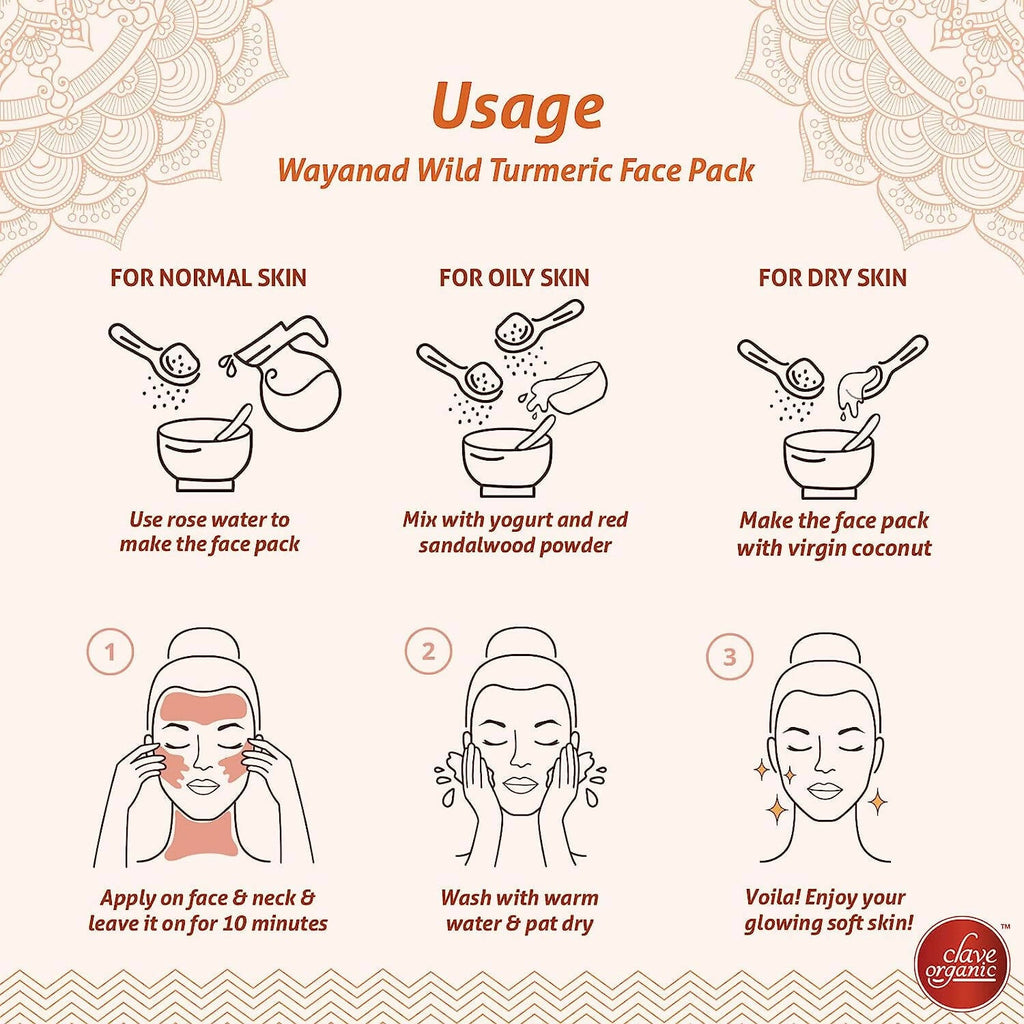 Clave Organic Wayanad Wild Turmeric Powder for Face Pack | Grocsy