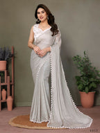 Designer Partywear Grey Banglor Fancy Saree - Kanak | Grocsy