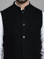 Even Apparels Nehru Jacket With Welt Pockets - Black | Grocsy