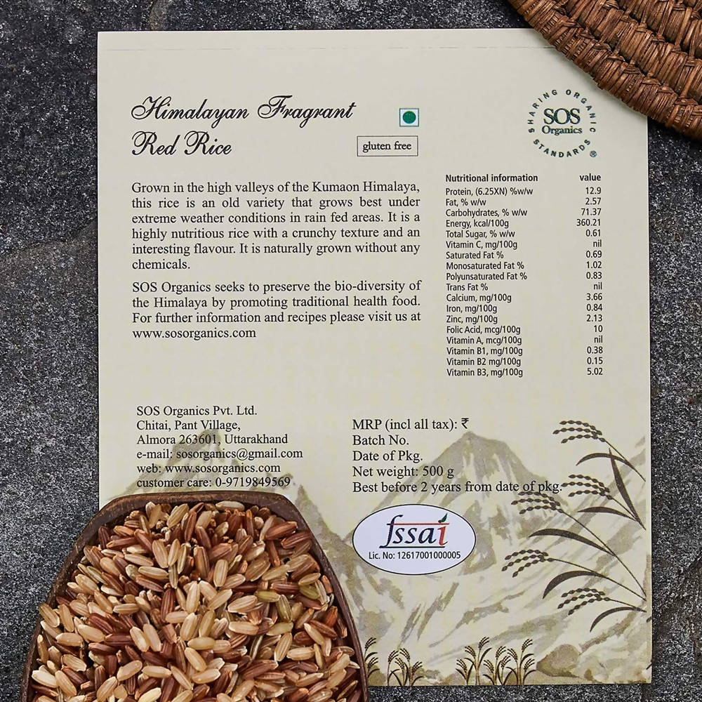 SOS Organics Himalayan Fragrant Red Rice | Grocsy