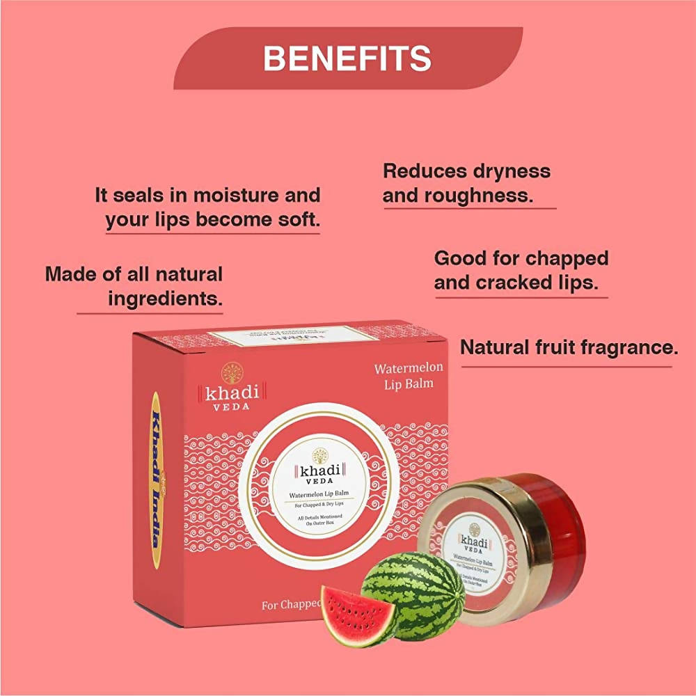 Khadi Veda Watermelon Lip Balm | Grocsy