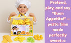The Small Wonderland Pretend Play Fabric Pasta Set-60 Pieces-Realistic looking kids play food toys | Grocsy