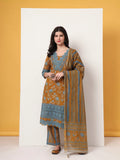 Yufta Pure Cotton Mustard Kurta Dupatta Set With Lace Detailing | Grocsy