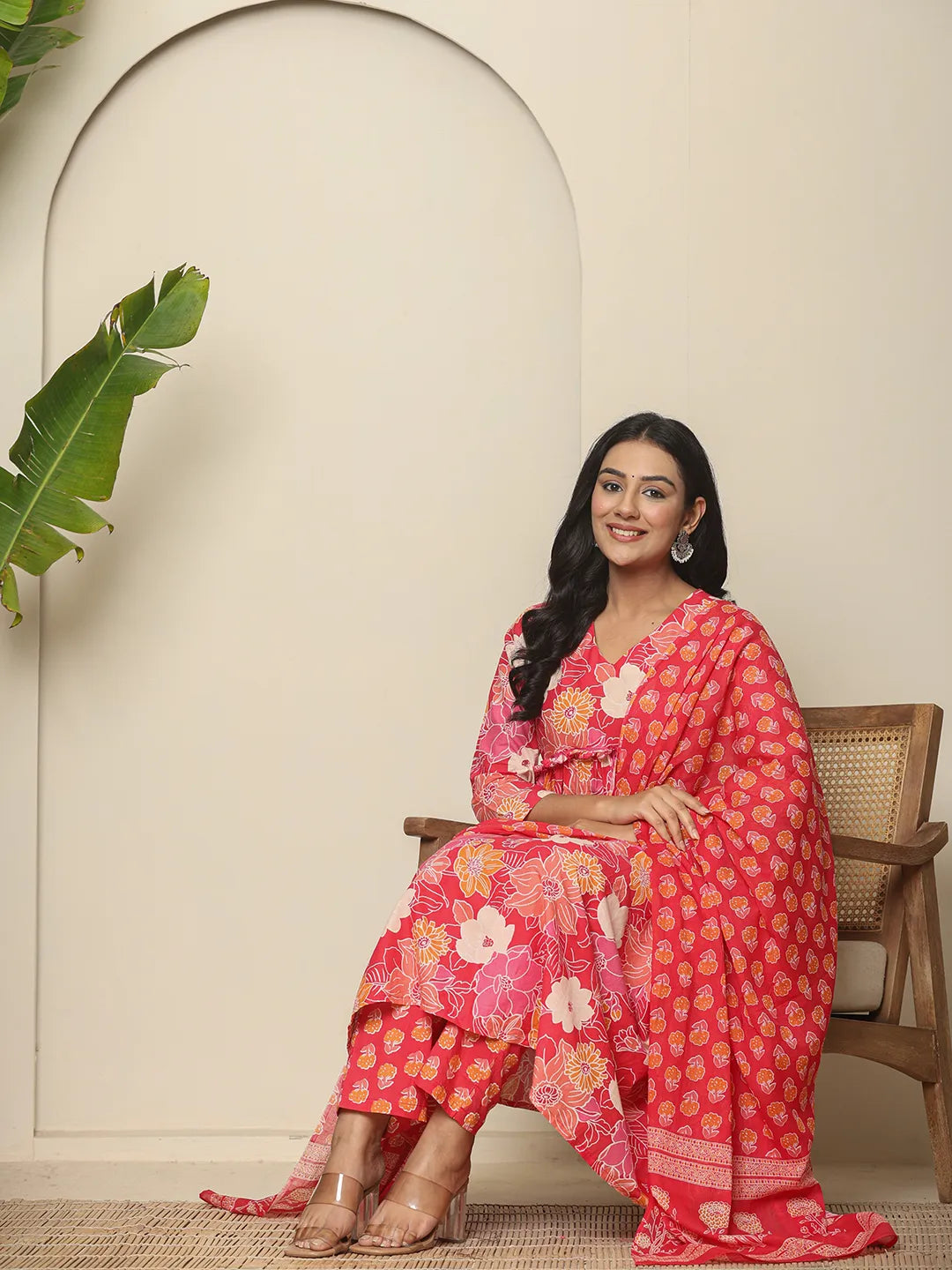 Yufta Pure Cotton Pink Maternity Kurta Set | Grocsy