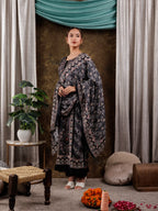 Yufta Pure Muslin Silk Black Ethnic Motifs Kurta Dupatta Set | Grocsy