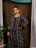 Yufta Pure Muslin Silk Black Ethnic Motifs Kurta Dupatta Set | Grocsy