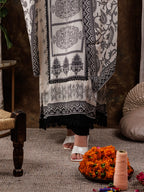 Yufta Pure Muslin Silk White Kurta Dupatta Set | Grocsy