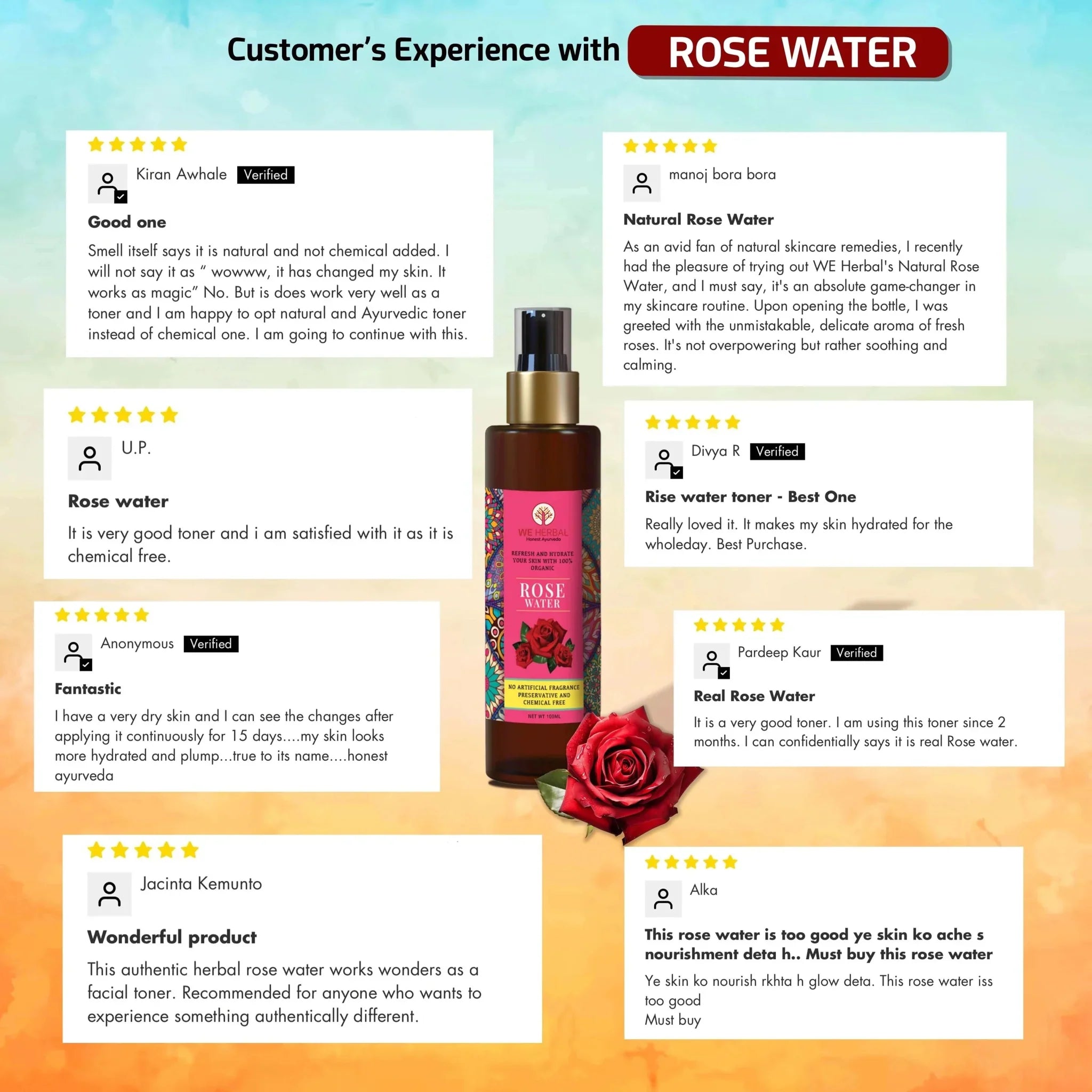 We Herbal Pure Rose Water: The Best Toner And Hydrating Solution For Your Skin | Grocsy