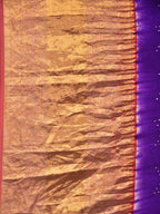 Purple Bandhani Kanchipuram Silk Handloom Saree with Pallu and Border Design - Global Threads | Grocsy