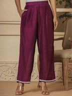 Yufta Purple Chanderi Silk Tie Dye Co-Ord Set | Grocsy