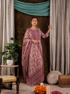 Yufta Purple Cotton Schiffli Kurta Dupatta Set With Lace Detailing | Grocsy