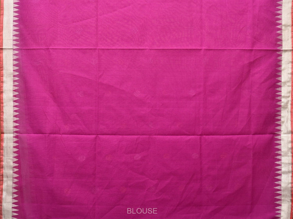Purple Khadi Cotton Handloom Saree with Plant and Birds Pallu Design - Global Threads | Grocsy