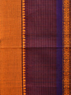 Purple Narayanpet Cotton Handloom Saree with Checks Design No Blouse - Global Threads | Grocsy