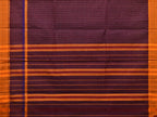 Purple Narayanpet Cotton Handloom Saree with Checks Design No Blouse - Global Threads | Grocsy