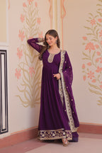 Evanik Faux Georgette With Embroidered Work Wedding Gown Dupatta | Grocsy