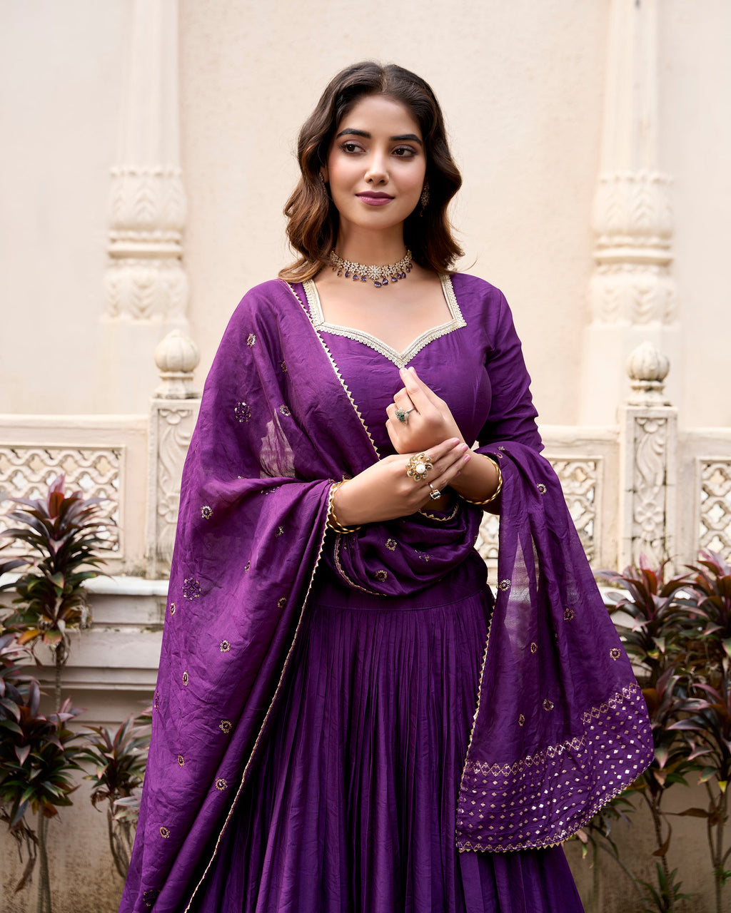 Evanik Women Pure Chanderi Plain With Zari Weaving Work Border Stitched Lehenga With Unstitched Blouse Dupatta(Up to 42) | Grocsy