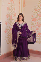 Evanik Faux Georgette With Embroidered Work Wedding Gown Dupatta | Grocsy