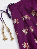 Tulsi Art Purple & Peach-Coloured Semi-Stitched Myntra Lehenga With Unstitched Choli | Grocsy