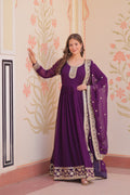 Evanik Faux Georgette With Embroidered Work Wedding Gown Dupatta | Grocsy