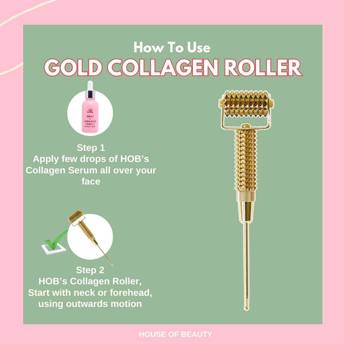 House of Beauty Gold Collagen Roller | Grocsy