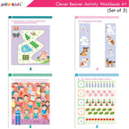 Jolly Kids Clever Beaver Ages 4-5 Years Fun Learning Activities Workbooks Set of 5 | English-Maths-EVS-Good Habit-Logical Reasoning | Grocsy