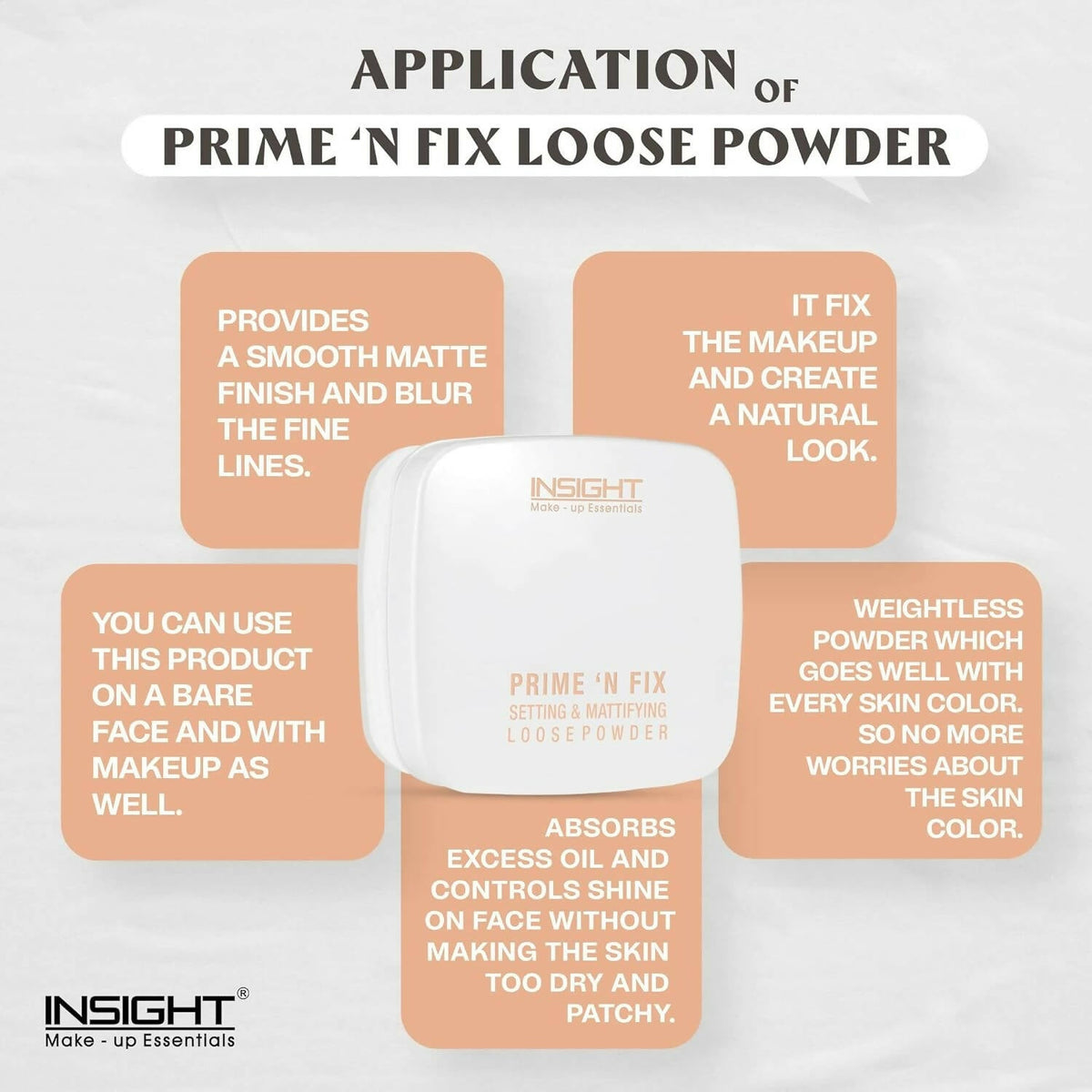 Insight Prime N Fix Setting Mattifying Loose Powder -TR203 | Grocsy