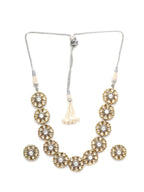 Kundan Choker with Studs Jewellery Set (silver) - Ruby Raang | Grocsy