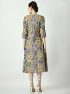 Myshka Women's Multi Floral Printed A-Line Dress | Grocsy