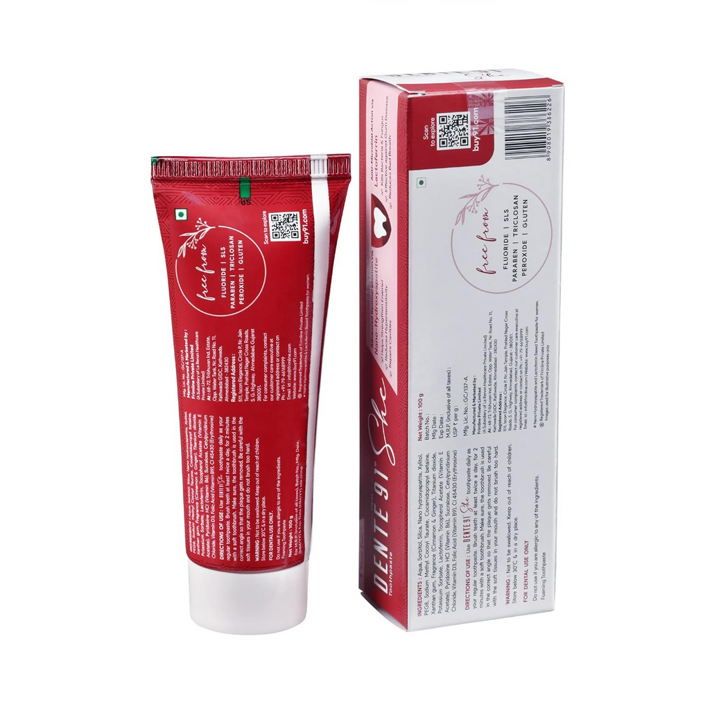 Dente91 She Toothpaste Specially Crafted For Women, Remove Plaque | Grocsy