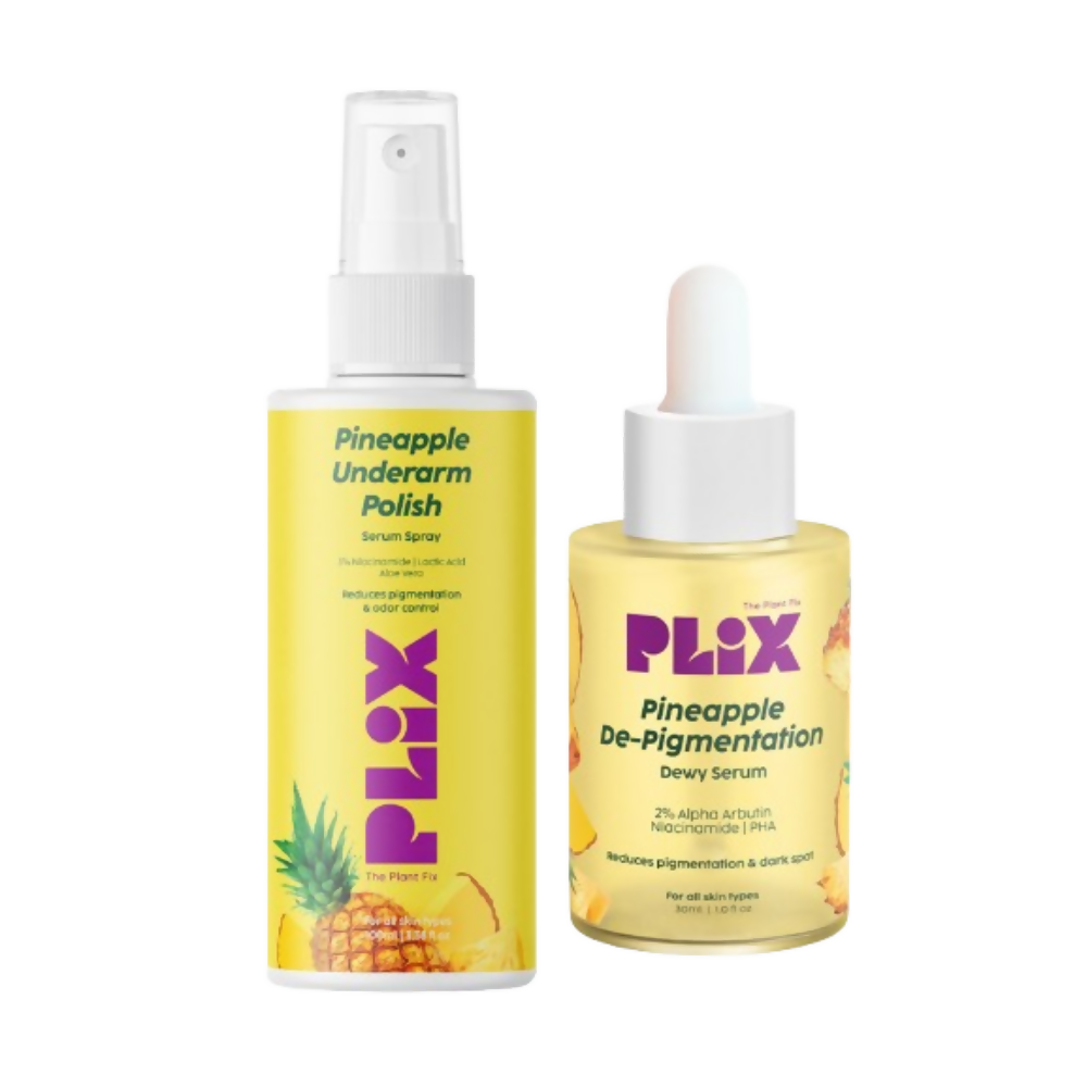 PLIX The Plant Fix Underarm Depigmentation Serum Spray & 2% Alpha Arbutin Face Serum | Grocsy