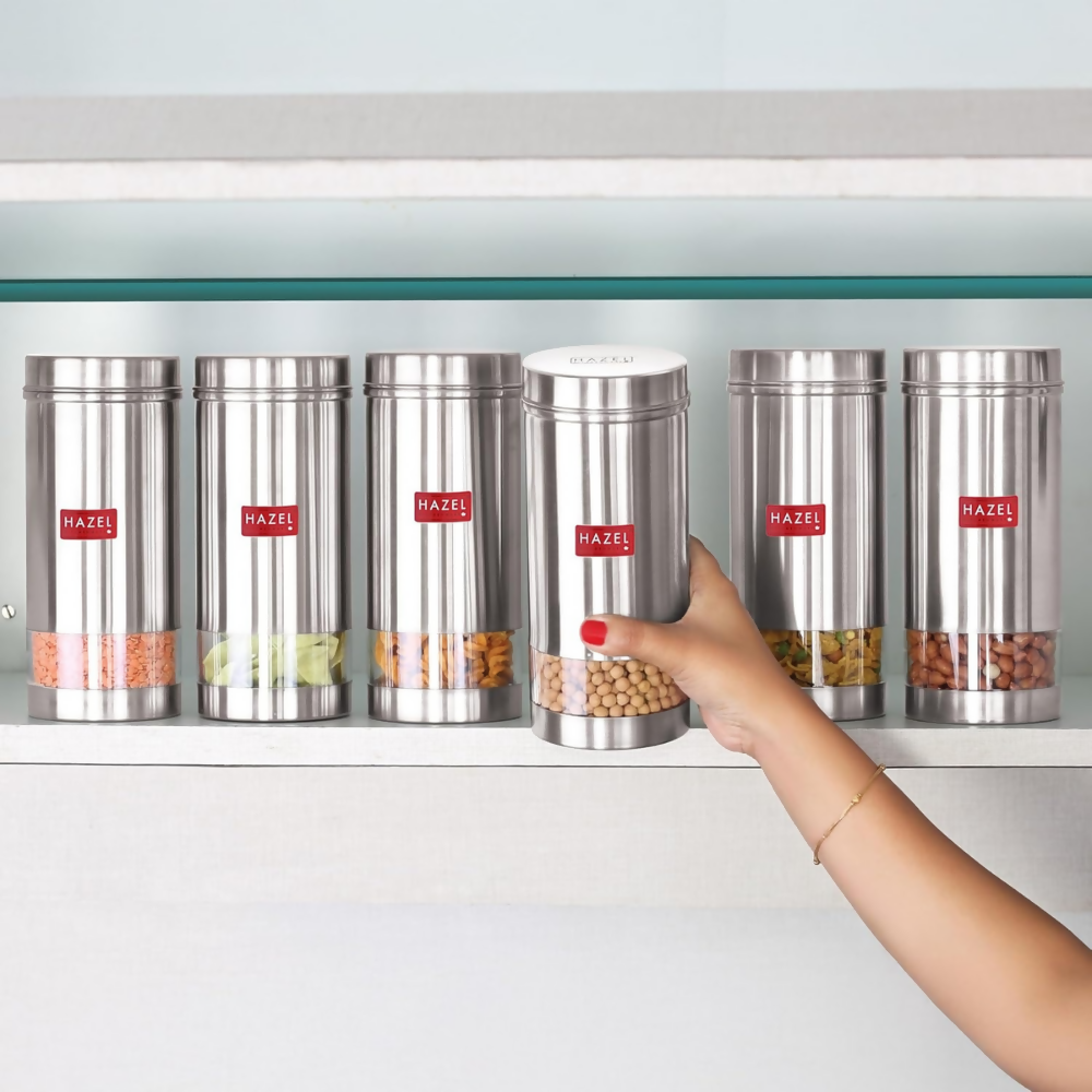 Hazel Stainless Steel Kitchen Containers | Grocsy