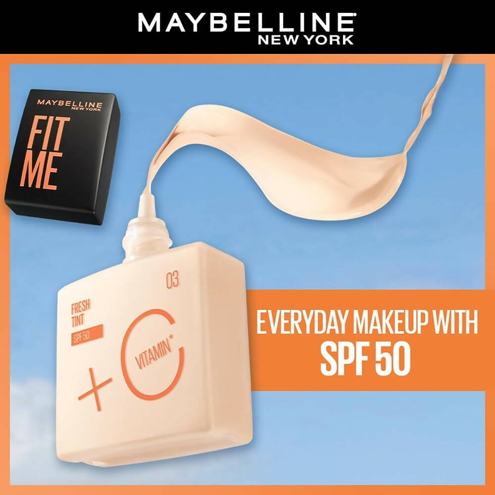 Maybelline New York Fit Me Fit Me Fresh Tint With SPF 50 & Vitamin C Foundation - Shade 05 | Grocsy