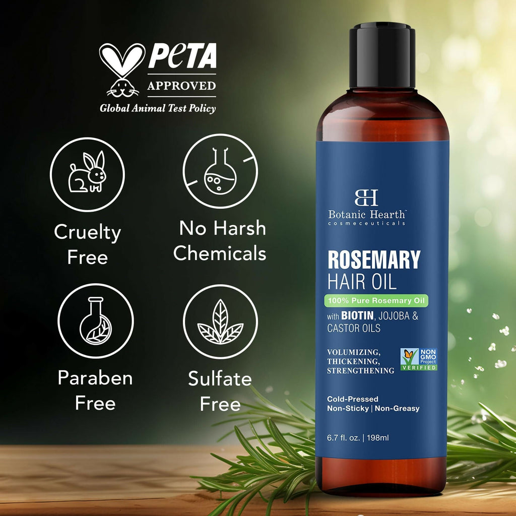 Botanic Hearth 100% Pure Rosemary Oil For Hair Growth, Controls Hair Fall, Promotes New Hair Growth | Grocsy