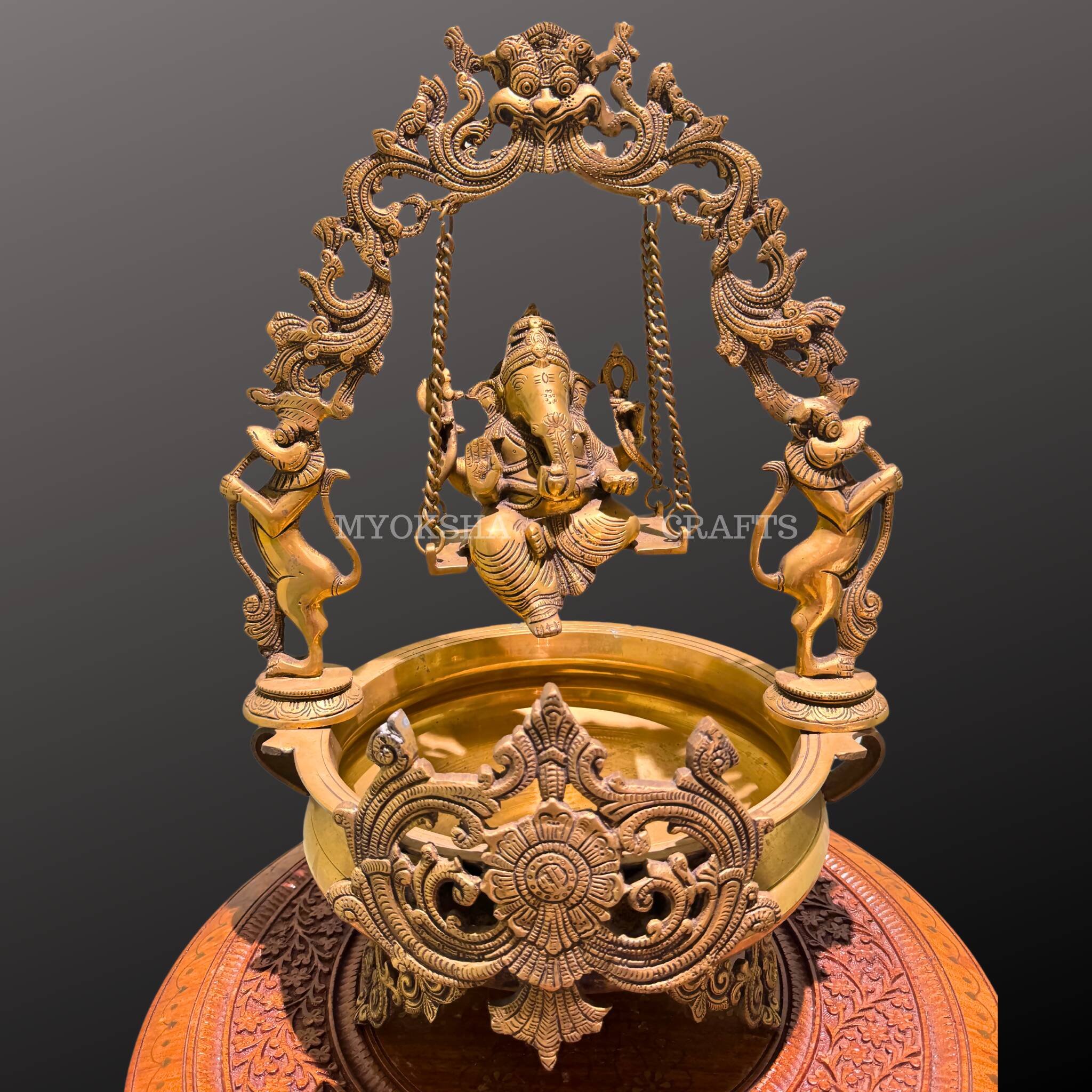 Brass Uruli with Ganesha | Grocsy
