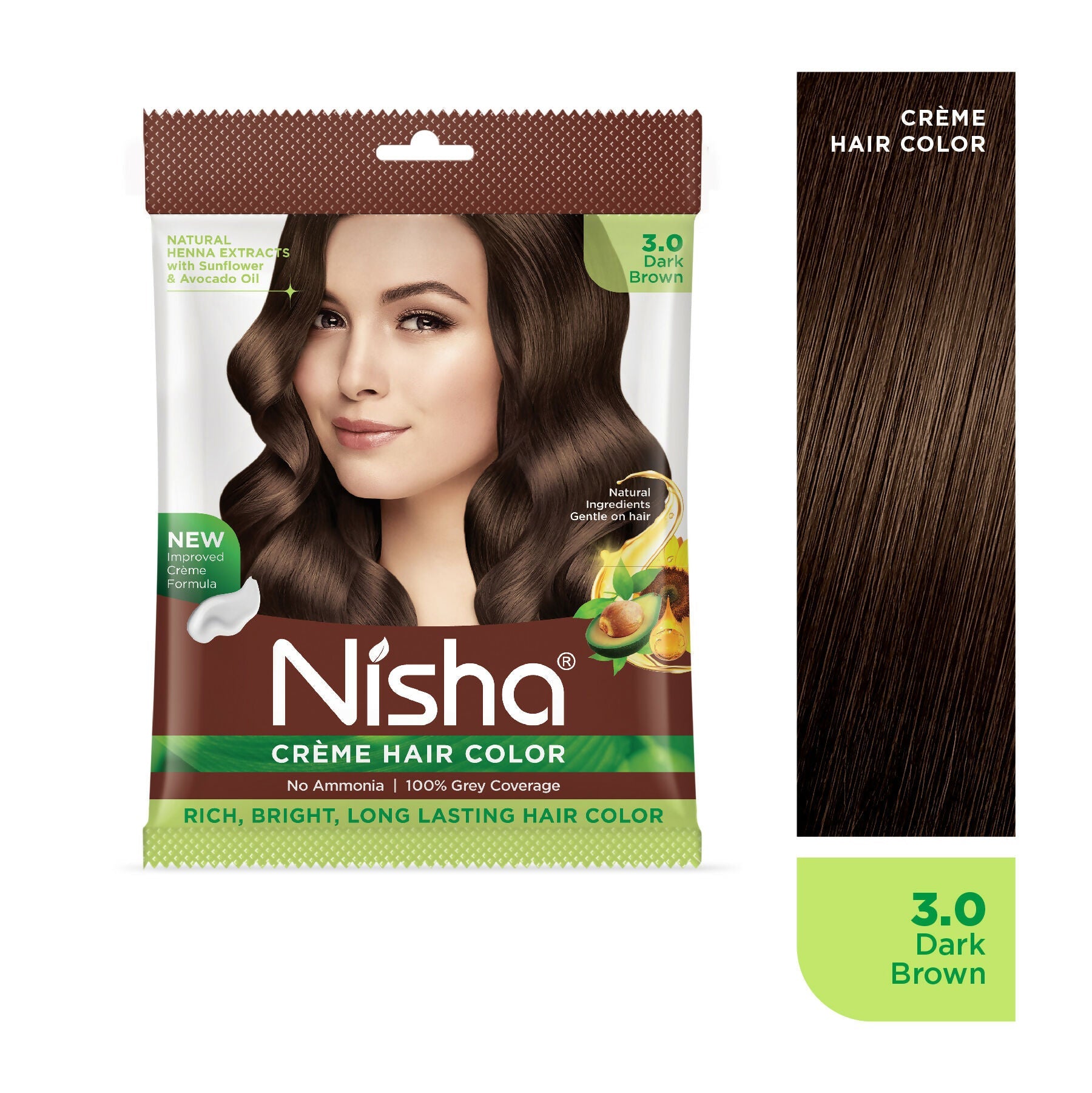 Nisha Creme Hair Color for Women - Dark Brown | Grocsy
